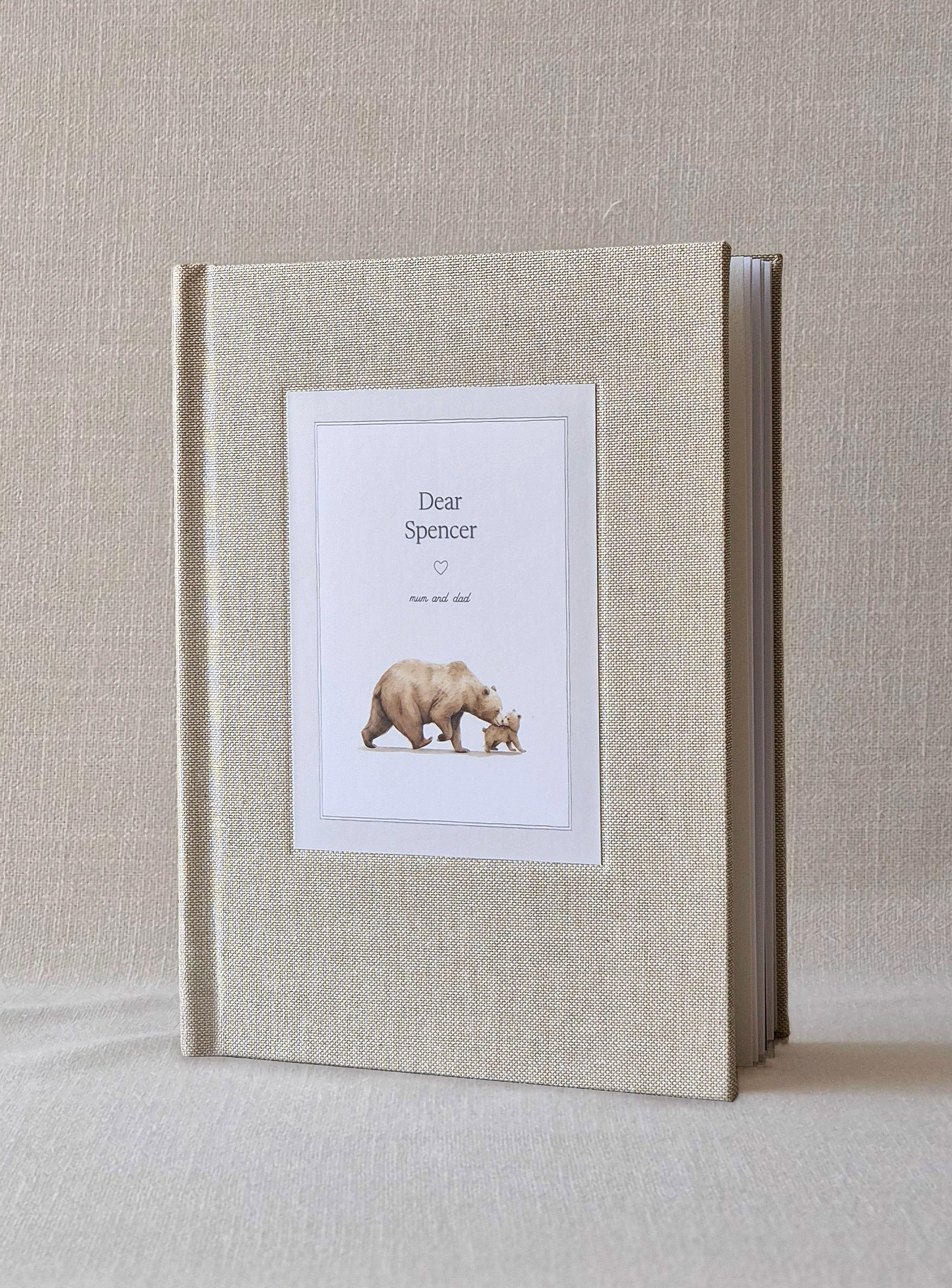 The Parent Book, a linen-bound personalised keepsake book